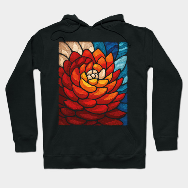 Fibonacci Spiral | Sacred Geometry Stained Glass Art Hoodie by TuncGK