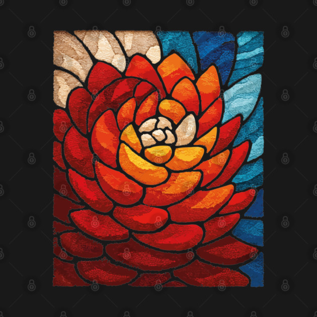 Fibonacci Spiral | Sacred Geometry Stained Glass Art by TuncGK