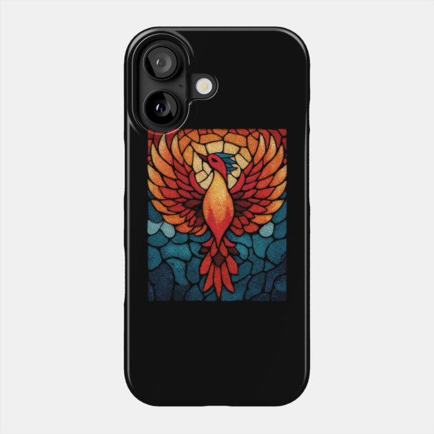 Rising Phoenix | Mythological Stained Glass Art Phone Case by TuncGK
