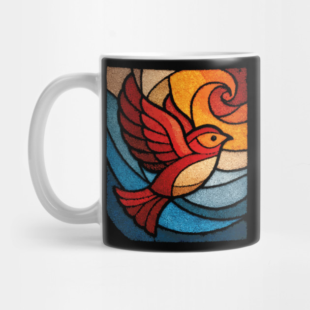Whimsical Songbird | Modern Folk Art Stained Glass by TuncGK