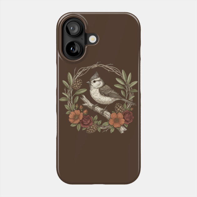 Tufted Titmouse Nature Inspired Wildlife Art Phone Case by BirdsnStuff