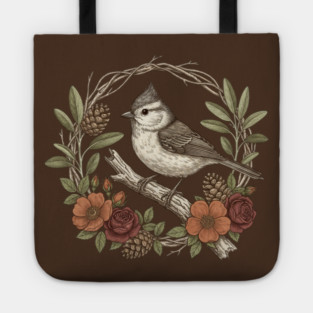Tufted Titmouse Nature Inspired Wildlife Art Tote