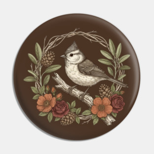 Tufted Titmouse Nature Inspired Wildlife Art Pin