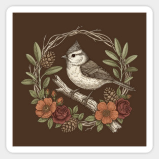 Tufted Titmouse Nature Inspired Wildlife Art Magnet