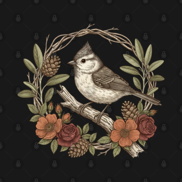 Tufted Titmouse Nature Inspired Wildlife Art by BirdsnStuff