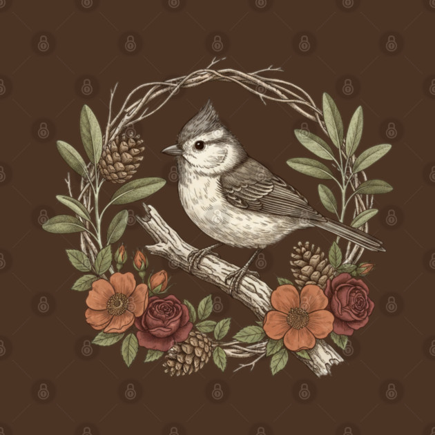 Tufted Titmouse Nature Inspired Wildlife Art by BirdsnStuff