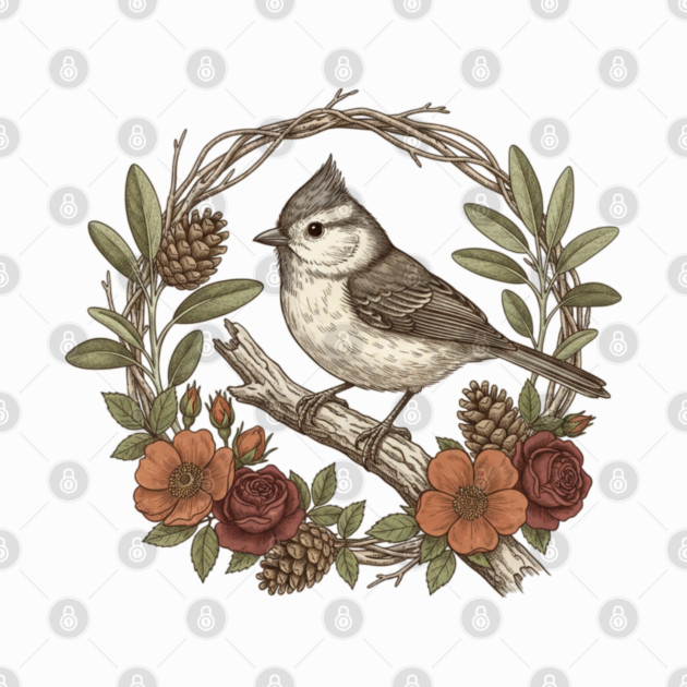 Tufted Titmouse Nature Inspired Wildlife Art by BirdsnStuff