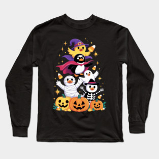 Duck Witch Vampire Ghost Halloween Long Sleeve T-Shirt