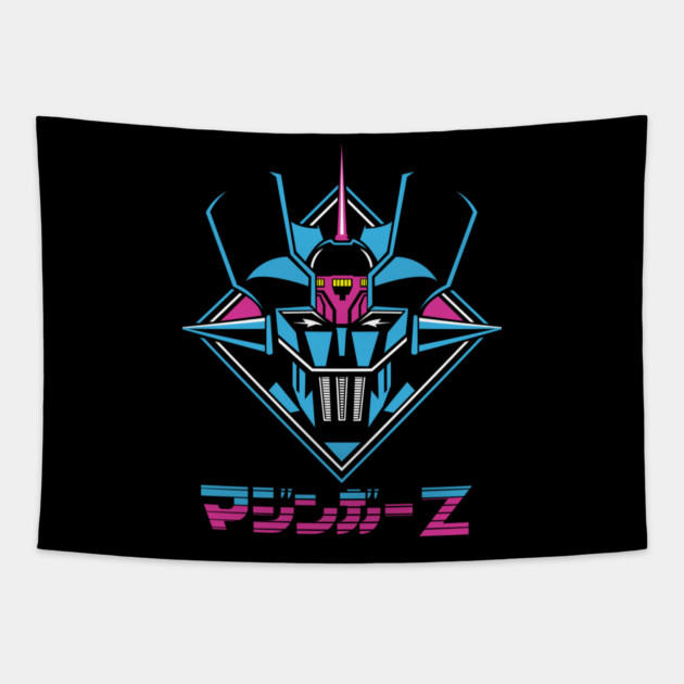 Mazinger Z Rocket Retro Design in Japanese Tapestry by Otaku Vibes