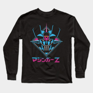 Mazinger Z Rocket Retro Design in Japanese Long Sleeve T-Shirt