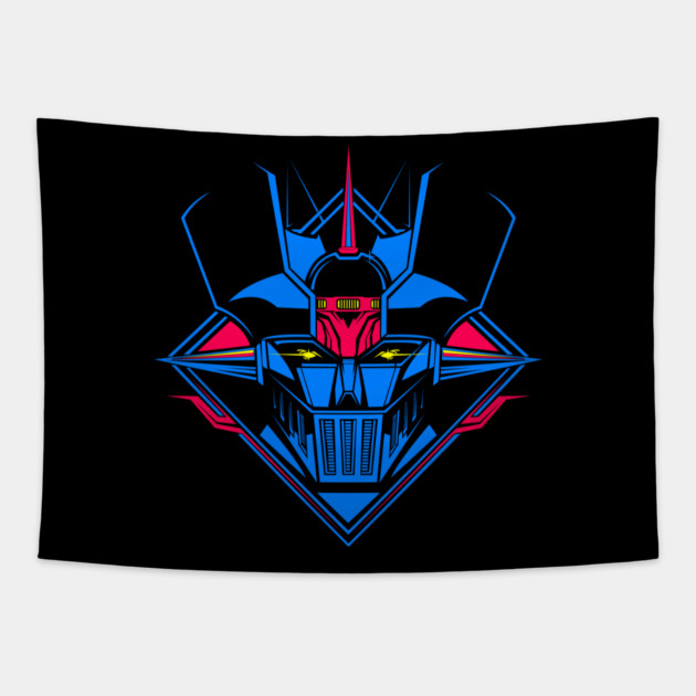 Mazinger Z Retro Robot Blue Design Tapestry by Otaku Vibes