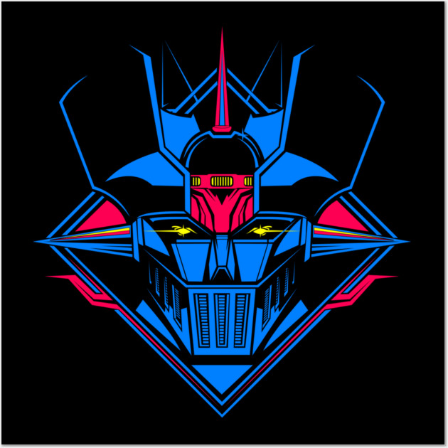 Mazinger Z Retro Robot Blue Design Wall Art by Otaku Vibes