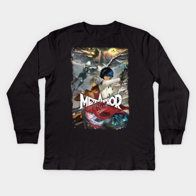 Metaphor: ReFantazio - Main Poster With Main Characters Kids Long Sleeve T-Shirt by Otaku Vibes
