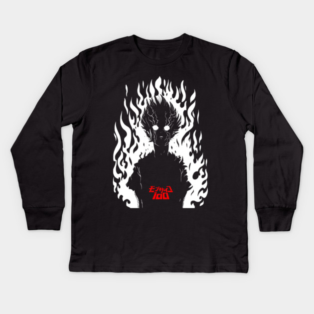 Mob Psycho 100 Shigeo Psychic Explosion Kids Long Sleeve T-Shirt by Otaku Vibes