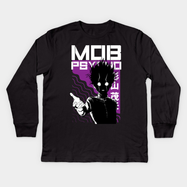 Mob Psycho 100 Mob Emotional Burst Kids Long Sleeve T-Shirt by Otaku Vibes