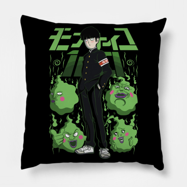 Mob Psycho 100 Mob Spirits Art Pillow by Otaku Vibes