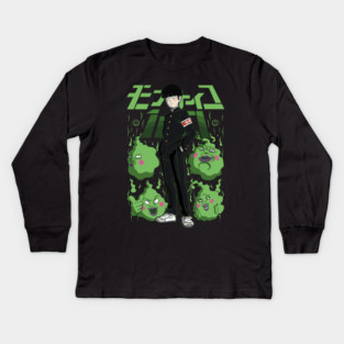 Mob Psycho 100 Mob Spirits Art Kids Long Sleeve T-Shirt