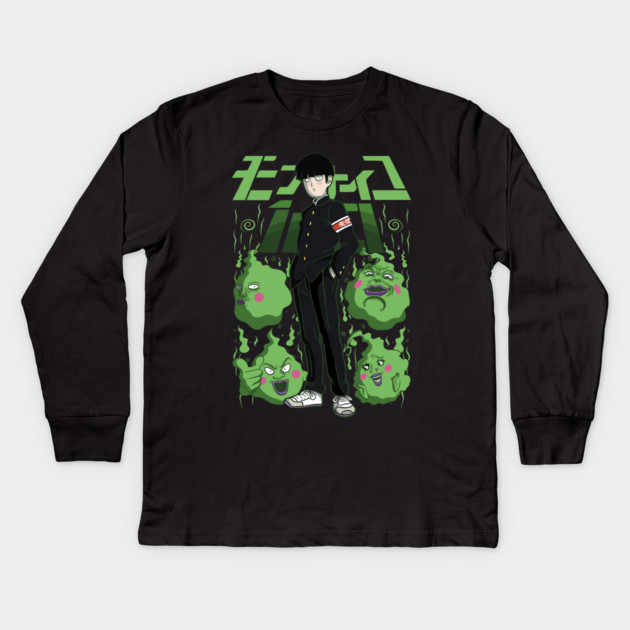 Mob Psycho 100 Mob Spirits Art Kids Long Sleeve T-Shirt by Otaku Vibes