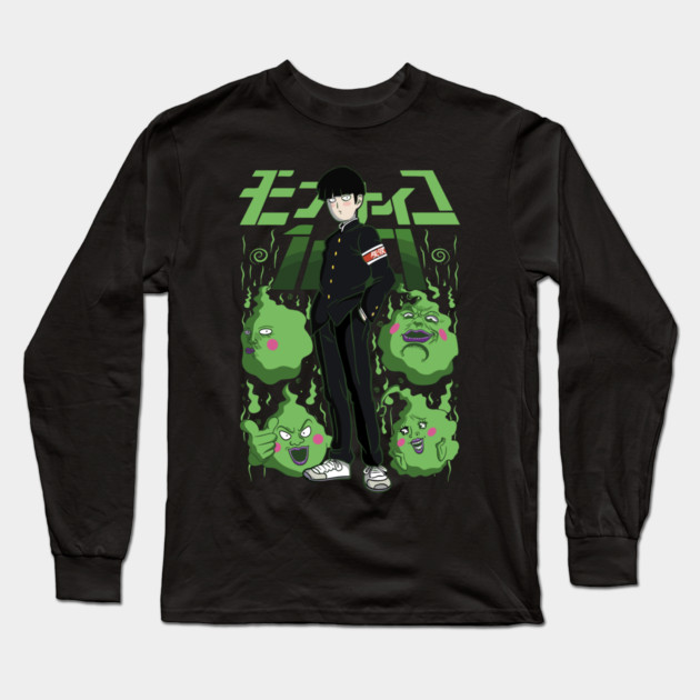 Mob Psycho 100 Mob Spirits Art Long Sleeve T-Shirt by Otaku Vibes