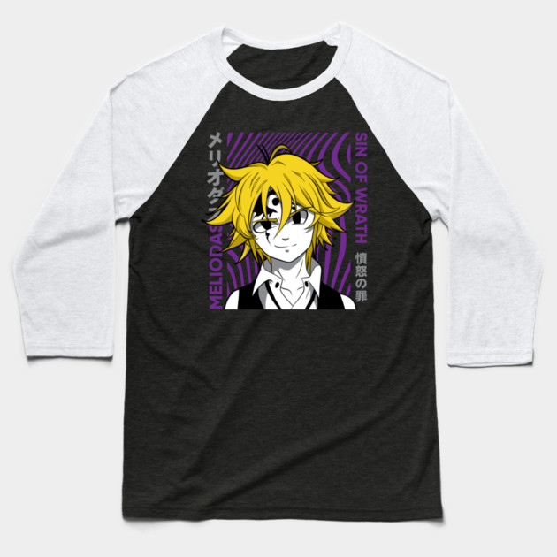 Seven Deadly Sins Meliodas Demon Form Glow Baseball T-Shirt by Otaku Vibes