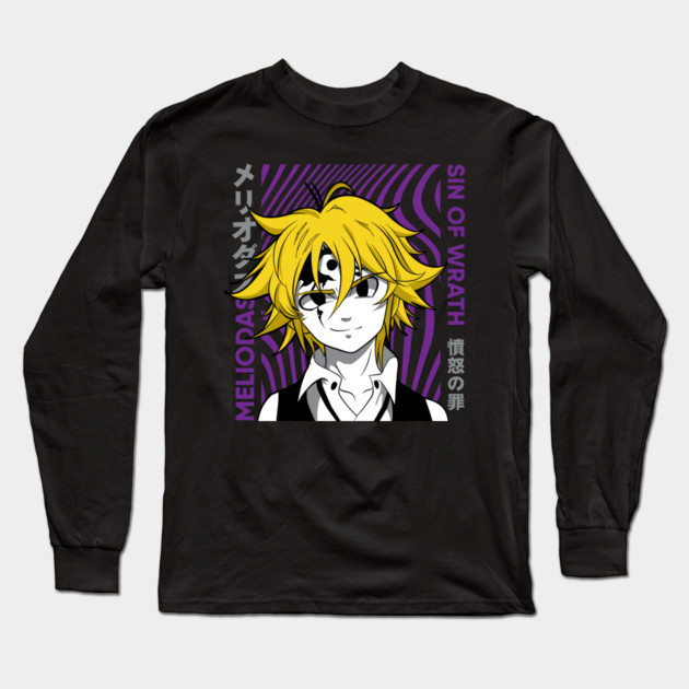 Seven Deadly Sins Meliodas Demon Form Glow Long Sleeve T-Shirt by Otaku Vibes