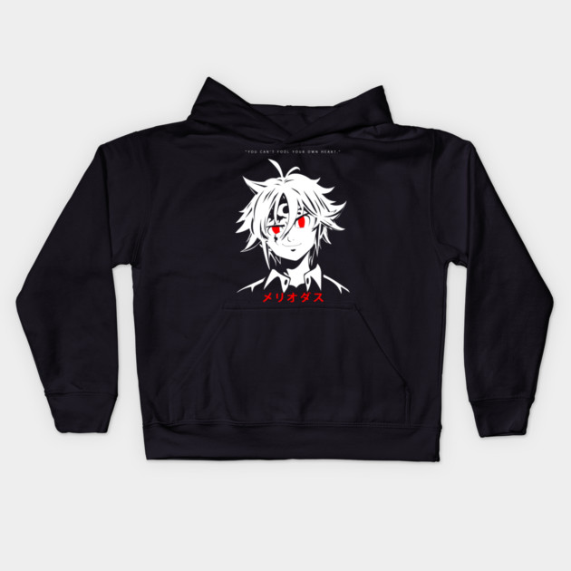 Seven Deadly Sins Meliodas Close-Up Stare Kids Hoodie by Otaku Vibes