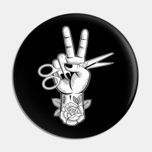 Friseur Hairdresser Scissors Comb Tattoo Pin