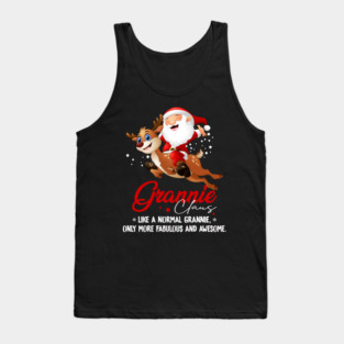 Vintage Grannie Claus Reindeer More Fabulous And Awesome Merry Christmas Tank Top