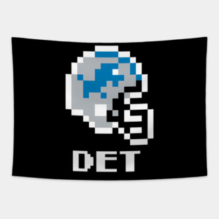 Detroit Lions (Tecmo Super Bowl Football Helmet) Tapestry