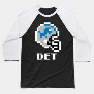 Detroit Lions (Tecmo Super Bowl Football Helmet) Baseball T-Shirt