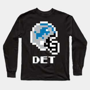 Detroit Lions (Tecmo Super Bowl Football Helmet) Long Sleeve T-Shirt