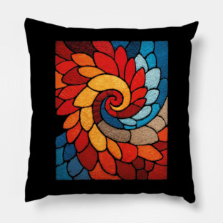 The Sacred Bloom | A Stained Glass Tapestry Pillow