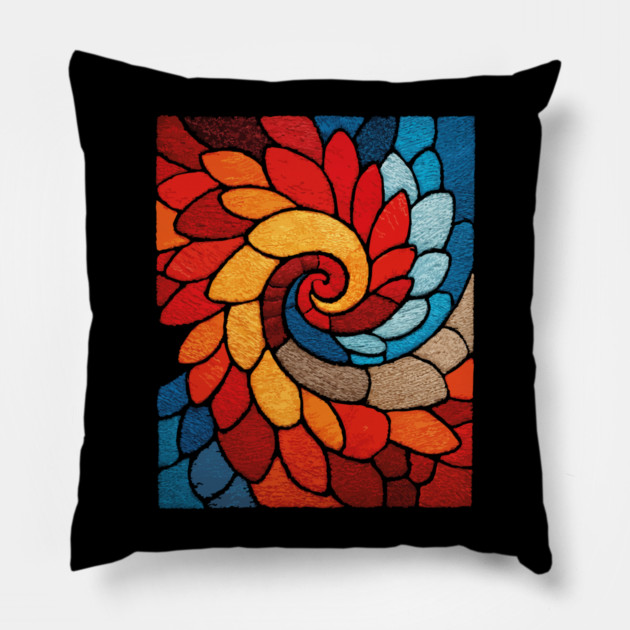 The Sacred Bloom | A Stained Glass Tapestry Pillow by TuncGK