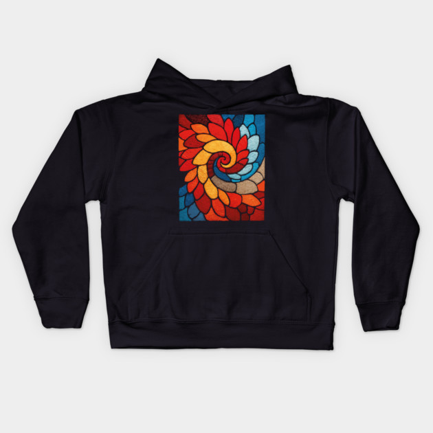 The Sacred Bloom | A Stained Glass Tapestry Kids Hoodie by TuncGK