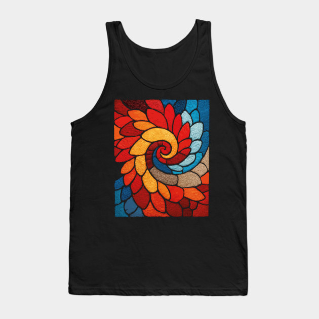 The Sacred Bloom | A Stained Glass Tapestry Tank Top by TuncGK