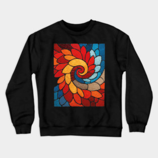 The Sacred Bloom | A Stained Glass Tapestry Crewneck Sweatshirt