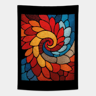 The Sacred Bloom | A Stained Glass Tapestry Tapestry