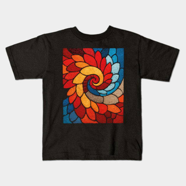 The Sacred Bloom | A Stained Glass Tapestry Kids T-Shirt by TuncGK