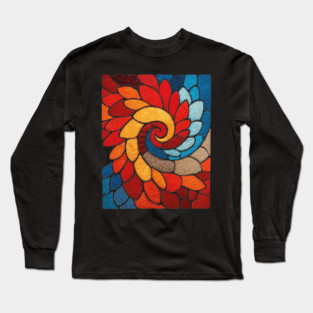 The Sacred Bloom | A Stained Glass Tapestry Long Sleeve T-Shirt