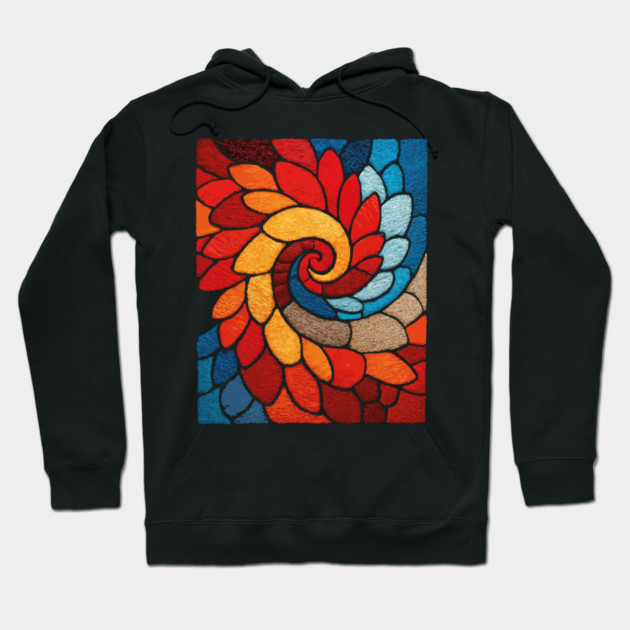 The Sacred Bloom | A Stained Glass Tapestry Hoodie by TuncGK