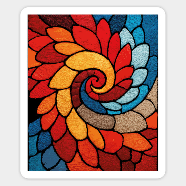The Sacred Bloom | A Stained Glass Tapestry Magnet by TuncGK