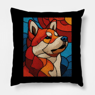 The Guardian | A Stained Glass Canine Portrait Pillow