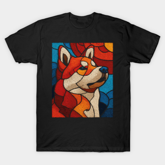 The Guardian | A Stained Glass Canine Portrait T-Shirt by TuncGK