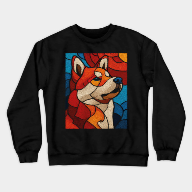 The Guardian | A Stained Glass Canine Portrait Crewneck Sweatshirt by TuncGK