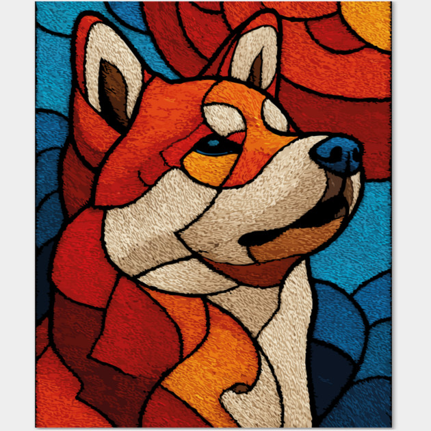 The Guardian | A Stained Glass Canine Portrait Wall Art by TuncGK