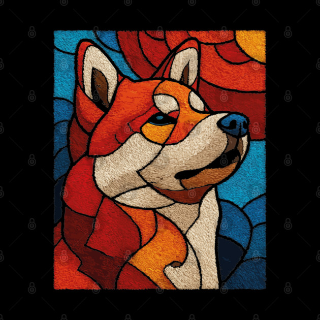 The Guardian | A Stained Glass Canine Portrait by TuncGK