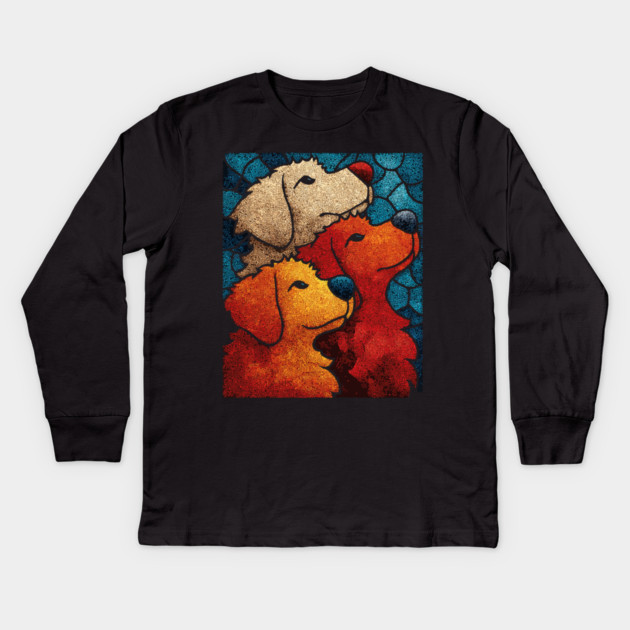 The Pack | A Heartwarming Textile Portrait Kids Long Sleeve T-Shirt by TuncGK