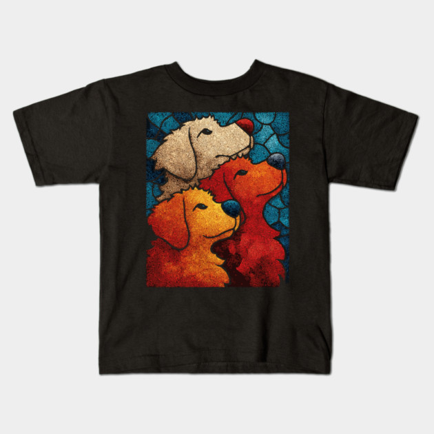 The Pack | A Heartwarming Textile Portrait Kids T-Shirt by TuncGK