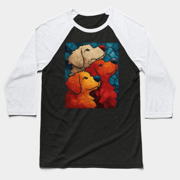 The Pack | A Heartwarming Textile Portrait Baseball T-Shirt by TuncGK