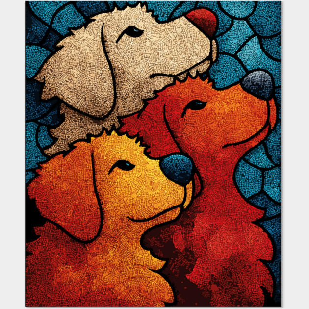 The Pack | A Heartwarming Textile Portrait Wall Art by TuncGK